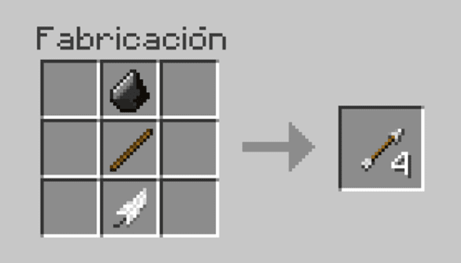 Como fabricar o craftear flechas en Minecraft